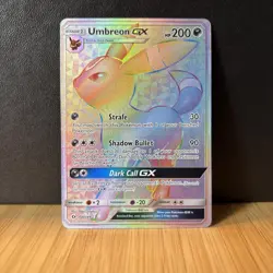 Pokemon Umbreon GX TCG Sun & Moon Holo Card 154/149 Secret Rainbow Rare - Image 1