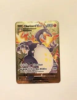 Pokemon Charizard VMAX Gold Metal Shiny FAN ART CARD, collectors item - Image 1