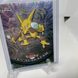 Pokemon Topps Black -- Holo -- Alakazam -- #65 -- Near Mint+ - Image 5