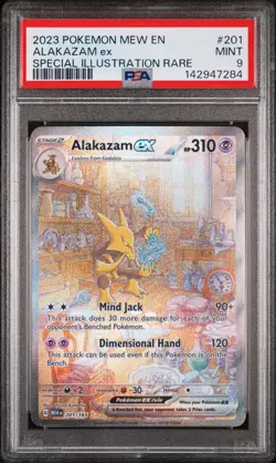 2023 POKEMON MEW EN-151 SPECIAL ILLUSTRATION RARE #201 ALAKAZAM EX PSA 9 - Image 1