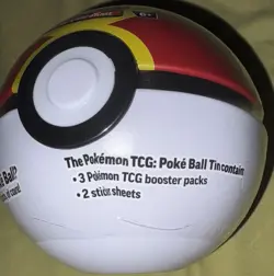 Pokemon TCG PokeBall Tin New Factory Sealed 3 Booster Packs & 2 Sticker Sheets - Image 2