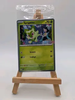 Pokemon TCG Sprigatito 191 Scarlet & Violet Black Star Promo Horizons Stamp - Image 1
