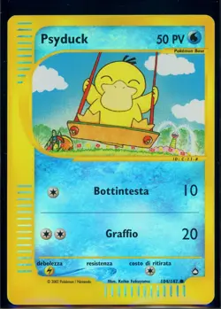 Pokemon AQUAPOLIS - #104/147 Psyduck - Reverse Holo - ITALIAN - Heavily Played - Image 1