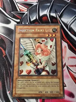 Yugioh! Injection Fairy Lily LOD-100 1st Edition Secret Rare - MP - Image 1