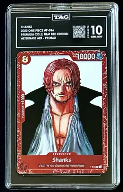 TAG 10 One Piece P-016 P Shanks - ENG - Foil - Film Red - Graded - Image 1