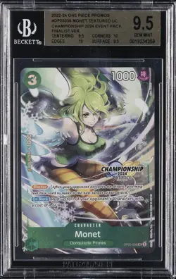 2022-24 ONE PIECE PROMOS CHAMP 2024 EVENT PACK FINALIST #OP05036 MONET BGS 9.5 - Image 1