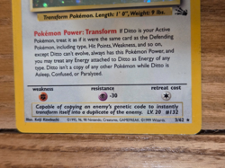 Pokemon TCG Ditto 3/62 Fossil Holo Unlimited Trading Card Colorless 1995 96 98 - Image 2