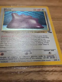 Pokemon TCG Ditto 3/62 Fossil Holo Unlimited Trading Card Colorless 1995 96 98 - Image 4