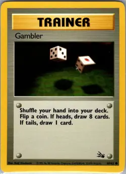 Gambler 60/62 Non Holo Fossil - Pokemon Card - NM - Image 1