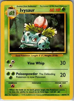 Ivysaur 30/102 Non Holo Base Set - Pokemon Card - MP - Image 1