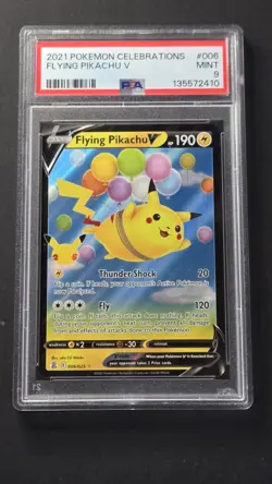 PSA 9 Flying Pikachu V 006/025 Celebrations Ultra Rare Pokemon 2021 - Image 1
