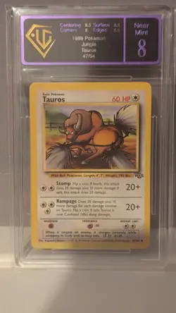 Pokemon Tauros Jungle 47/64 NM UGC 8 Graded - Image 1
