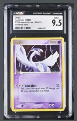 Pokemon Lugia EX Unseen Forces 29/115 Reverse Holo Rare 2005 CGC 9.5 Mint - Image 1