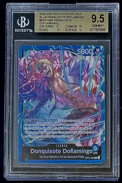 BGS 9.5 One Piece OP01-060 L Donquixote Doflamingo - English - ST17 - Graded - Image 1