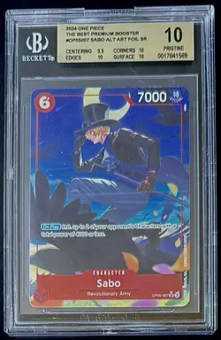 BGS 10 One Piece OP05-007 SR* Sabo Alt Art Foil - English - PRB01 - Graded - Image 1