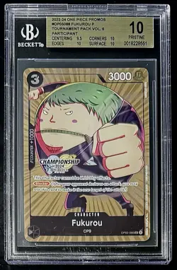 BGS 10 One Piece OP03-088 UC Fukurou - English - Tournament Pack - Graded - Image 1
