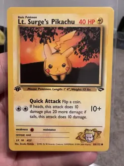 Pokemon Pikachu TCG Lt. Surge's 1st Edition Gym Challenge Card 84/132 - Image 2