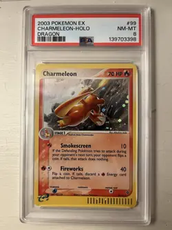 2003 Pokemon EX Charmeleon-Holo Dragon Secret Rare PSA 8 NM-MT 99/97 - Image 1