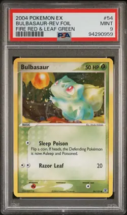 2004 Pokemon Ex Fire Red Leaf Green Reverse Holo Bulbasaur #54 PSA 9 - Image 1