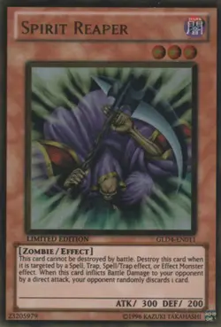 Yugioh! MP Spirit Reaper - GLD4-EN011 - Gold Rare - Limited Edition Moderately P - Image 1