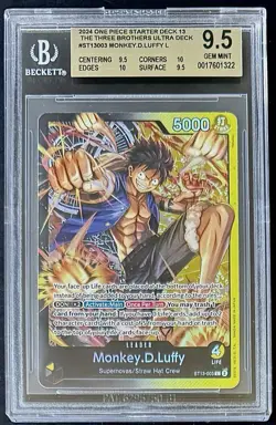 BGS 9.5 One Piece ST13-003 L Monkey.D.Luffy - English -The Three Brothers-Graded - Image 1