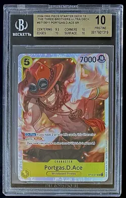 BGS 10 One Piece ST13-011 SR Portgas.D.Ace - English -The Three Brothers- Graded - Image 1