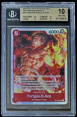 BGS 10 One Piece ST15-005 SR Portgas.D.Ace - English - Red Edward.Newgate - Image 1