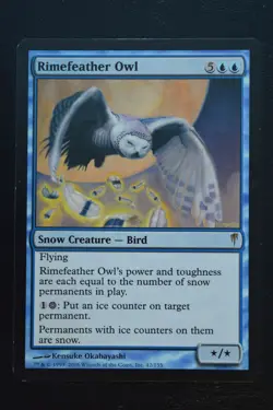 Magic The Gathering MTG RIMEFEATHER OWL Coldsnap LP Lightly Played - Image 1