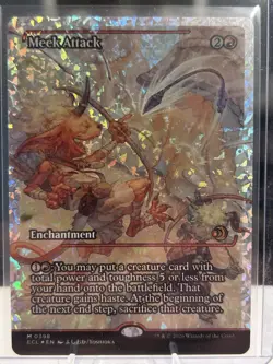 Meek Attack (0398) (Showcase) (Fracture Foil) Lorwyn Eclipsed Foil - Image 1