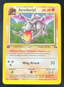 1999 Pokemon Fossil 1st Edition #1/62 Aerodactyl - Image 1