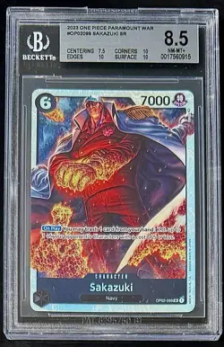 BGS 8.5 One Piece OP02-099 SR Sakazuki - English - Paramount War - Graded - Image 1