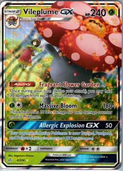 Vileplume GX 4/236 SM - Cosmic Eclipse - Pokemon Card - NM - Image 1