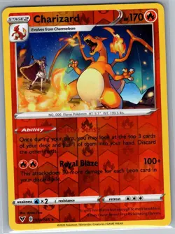 Charizard 025/185 Reverse Holo SWSH04: Vivid Voltage - Pokemon Card - NM - Image 1