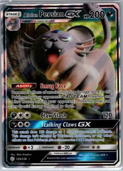 Alolan Persian GX 129/236 SM - Cosmic Eclipse - Pokemon Card - NM - Image 1