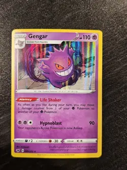 Pokemon Gengar TCG Sword & Shield Base Set Holo Rare Card 085/202 NM Condition - Image 1