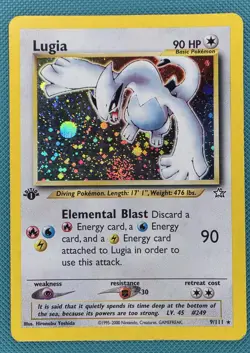 Pokemon Neo Genesis 1st Edition Holo Rare Lugia 9/111 Card TCG WOTC 2000 - Image 1