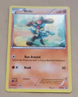 VINTAGE POKEMON PROMO CARD - BLACK AND WHITE PROMO - RIOLU BW33 - (HOLO) RARE NM - Image 1