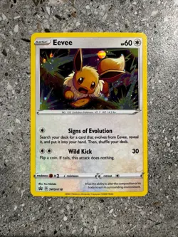 Pokemon TCG Cards Eevee SWSH118 Black Star Promo Holo NM * Full Holo Bleed * - Image 1