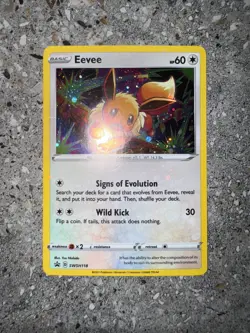 Pokemon TCG Cards Eevee SWSH118 Black Star Promo Holo NM * Full Holo Bleed * - Image 3