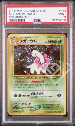 Pokemon Card Meganium 154 Holo - Neo Genesis Premium File PSA 9 Japanese - Image 1