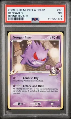 🔥 2009 Pokemon Platinum Rising Rivals Gengar GL #40 PSA 7 - Image 1