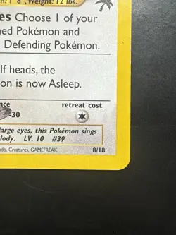Pokemon Vintage Southern Islands Jigglypuff 8/18 Rare Wotc Promo - Image 5