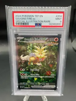 Pokemon Gouging Fire ex 204/162 SV05 Special Illustration Rare PSA 9 - Image 1