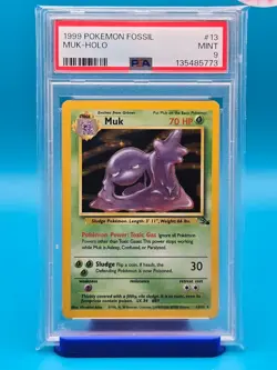 PSA 9 - 1999 POKEMON FOSSIL 13 MUK-HOLO - Image 1
