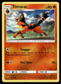 Torracat 16/73 Reverse Holo Shining Legends Pokemon Card - Image 1