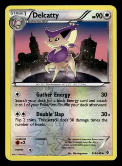 Delcatty 114/149 Reverse Holo BW Boundaries Crossed Pokemon Card - Image 1