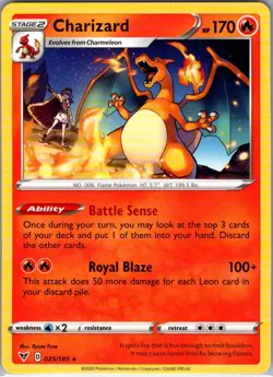 Charizard 025/185 Non Holo SWSH04: Vivid Voltage - Pokemon Card - NM - Image 1