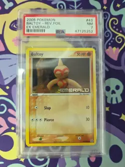 Pokemon TCG EX Emerald Reverse Holo Baltoy 43 PSA 7 Near Mint - Image 1