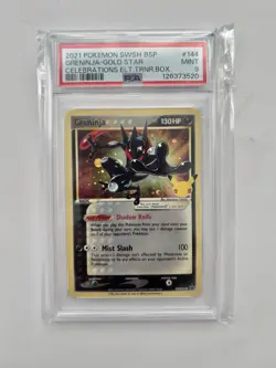 Pokemon Greninja Star Gold Star Promo SWSH144 Holo 130HP PSA 9 - Image 1