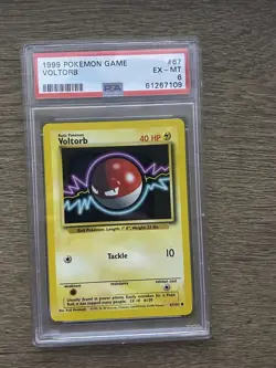 1999 Pokemon Base 1st Edition Voltorb 67/102 PSA 6 - Image 1
